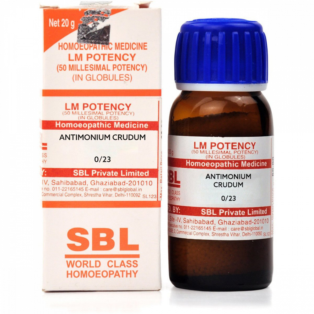 BUY SBL Antimonium Crudum LM 0/23 20g DISCOUNT 55% OFF CoD | Homeonherbs